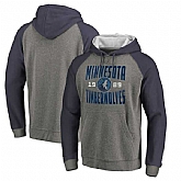 Minnesota Timberwolves Fanatics Branded Ash Antique Stack Tri Blend Raglan Pullover Hoodie Fyun,baseball caps,new era cap wholesale,wholesale hats